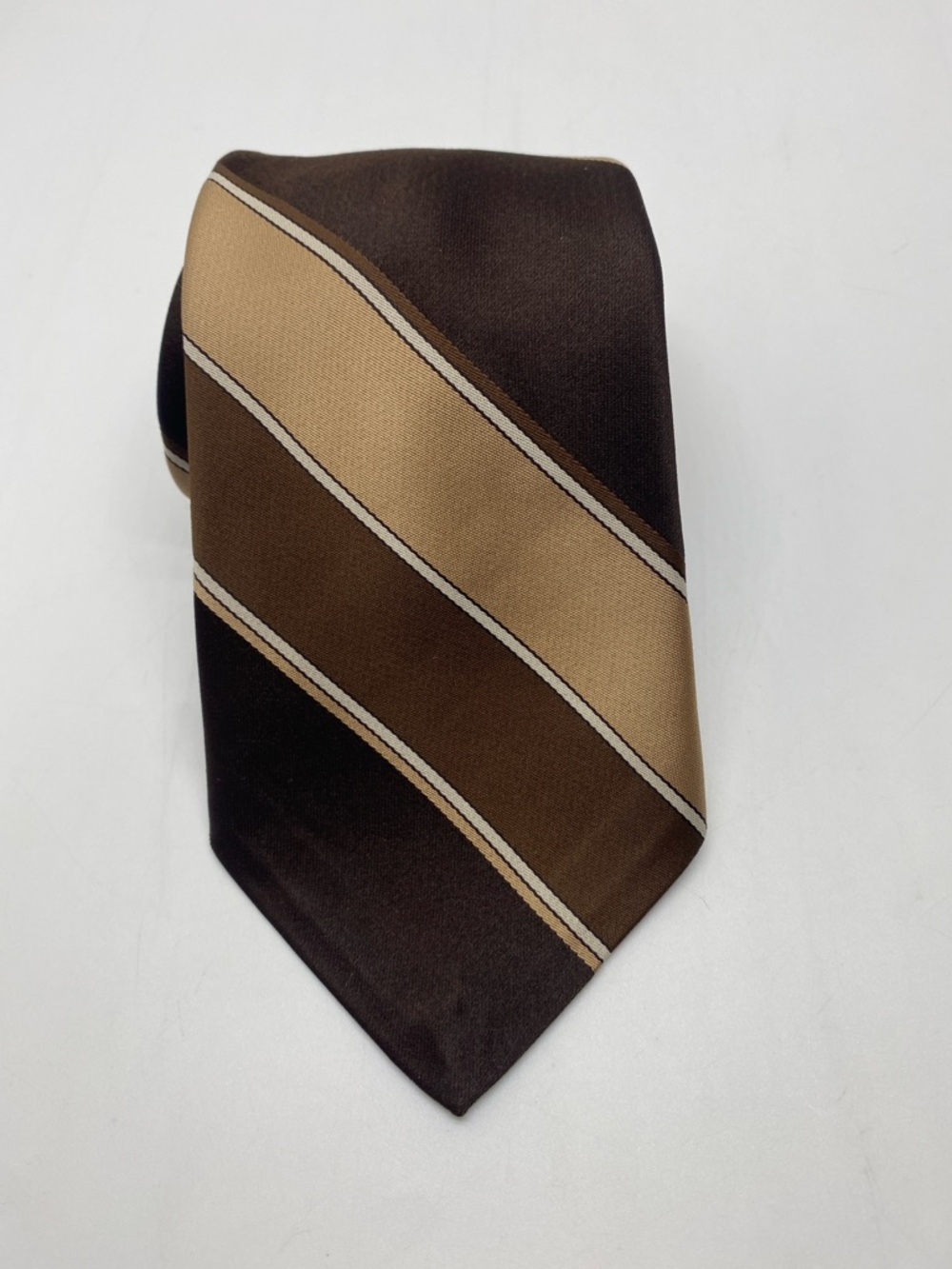 Vintage Don Loper Brown Beverly Hills Striped Men’s Tie # 0031 - Picture 6 of 6